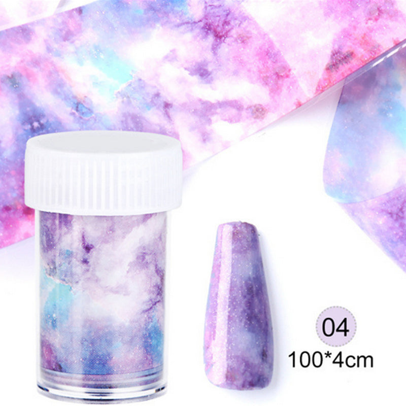 3Pcs Candy Marble Nail Foils Glitter Foil Nail Art Stickers DIY Useful Decals