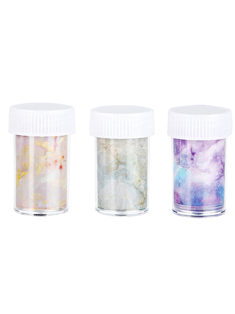 3Pcs Candy Marble Nail Foils Glitter Foil Nail Art Stickers DIY Useful Decals