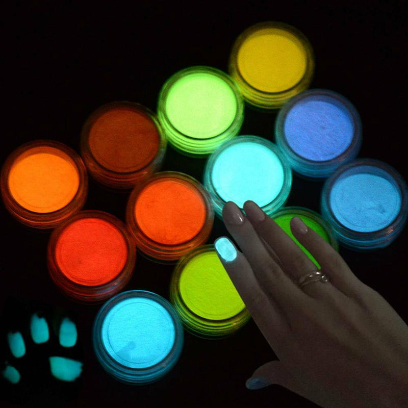 12 Colors High Quality Nail Luminous Powder Fluorescent Nail Powder 1x Hot