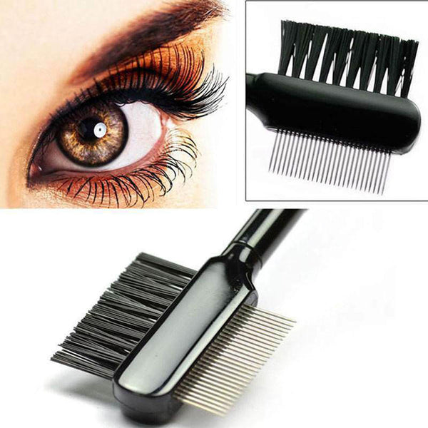 2Pcs Popular Metal Comb Brush for Lash Eyebrow Cosmetic Dual-use Tool Eyelash