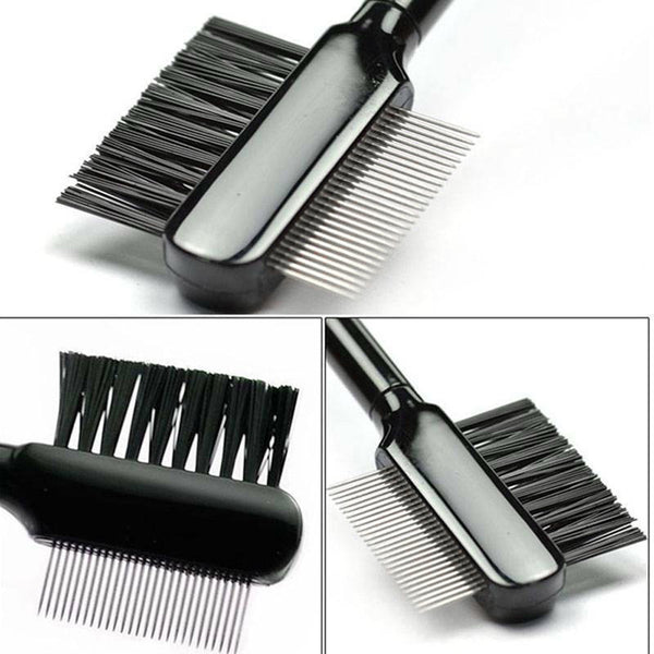 2x Metal Comb Brush for Lash Eyebrow Cosmetic Dual-use tool Eyelash New Hot