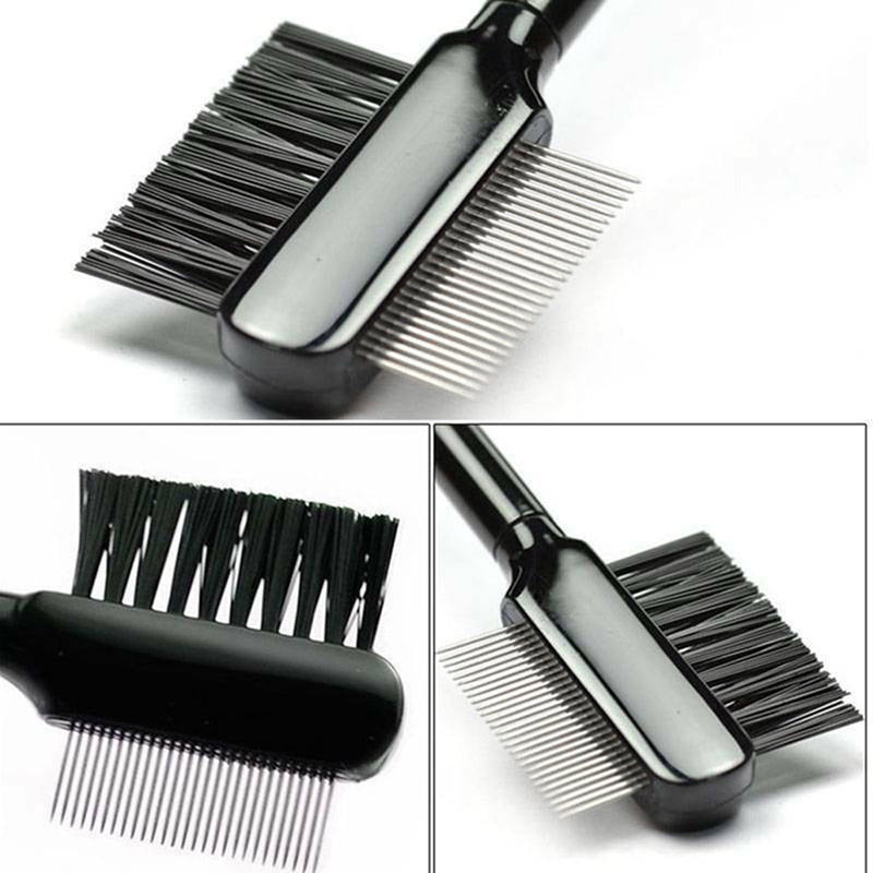 2x Metal Comb Brush for Lash Eyebrow Cosmetic Dual-use tool Eyelash New Hot