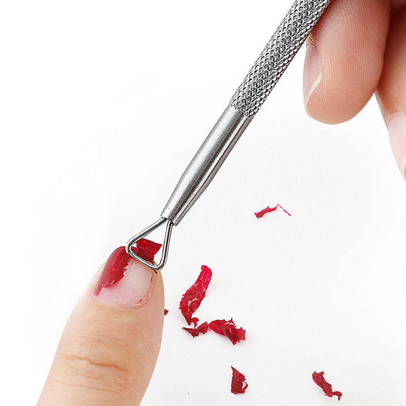 2pcs Triangle Stick Rod UV Gel Polish Remover Nail Art Cuticle Pusher Tool