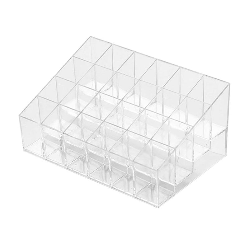 Lipstick Holder 24Grids Clear Plastic Lip Gloss Case Display Rack Makeup Stand