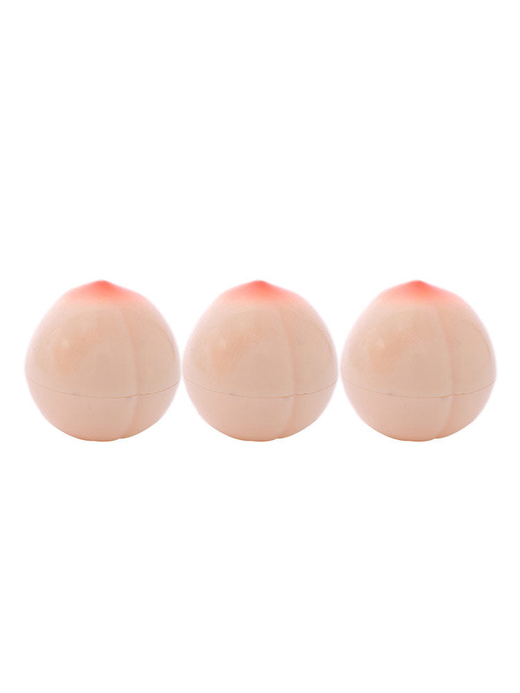 3Pcs Lip Balm Mini Moisture Nutritious Kiss Peach Shape Care Tonymoly New