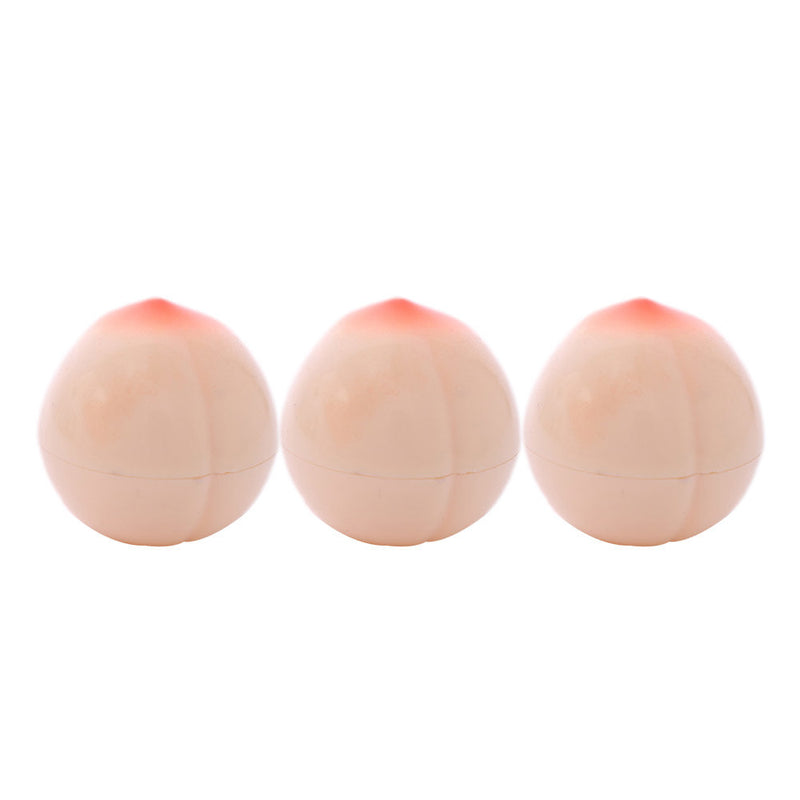 3Pcs Lip Balm Mini Moisture Nutritious Kiss Peach Shape Care Tonymoly New