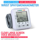 Automatic Wrist Blood Pressure Monitor LED Digital Display Screen + Voice