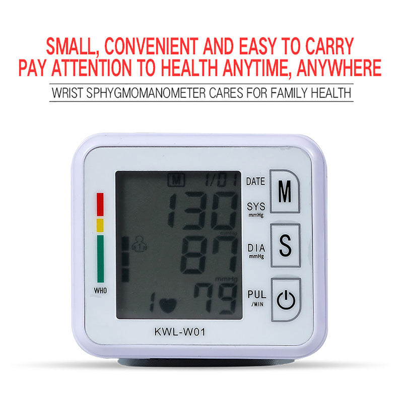 Automatic Digital Wrist Blood Pressure Monitor BP Cuff Machine Home Test Device