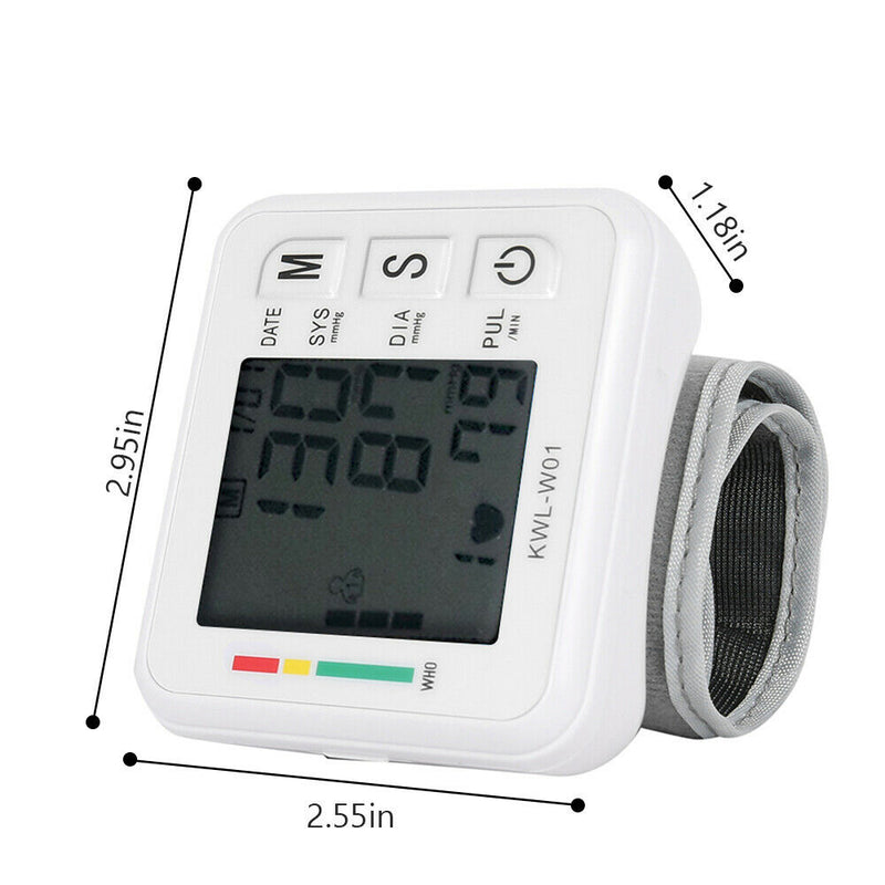 Automatic Digital Wrist Blood Pressure Monitor BP Cuff Machine Home Test Device