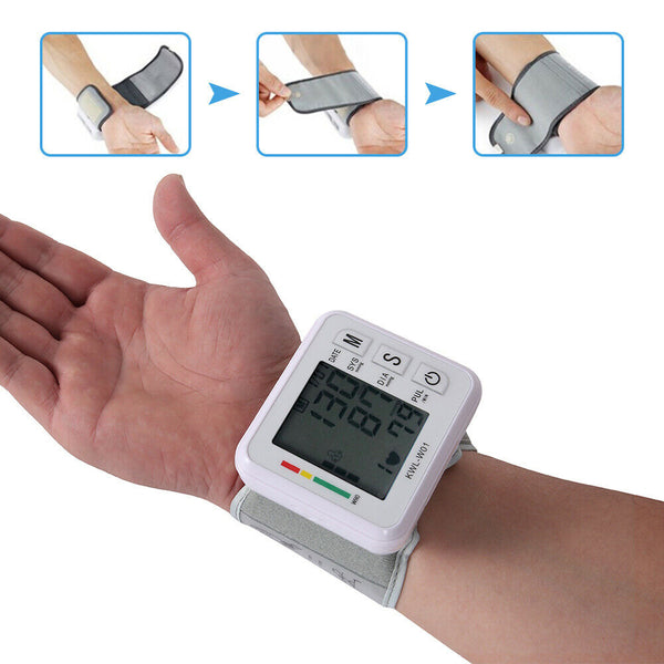 Automatic Wrist Blood Pressure Monitor LED Digital Display Screen + Voice
