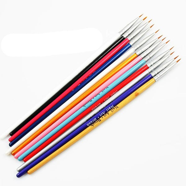 12x Nail Art Design Brush Pen Fine Details Tips Drawing Dotting New