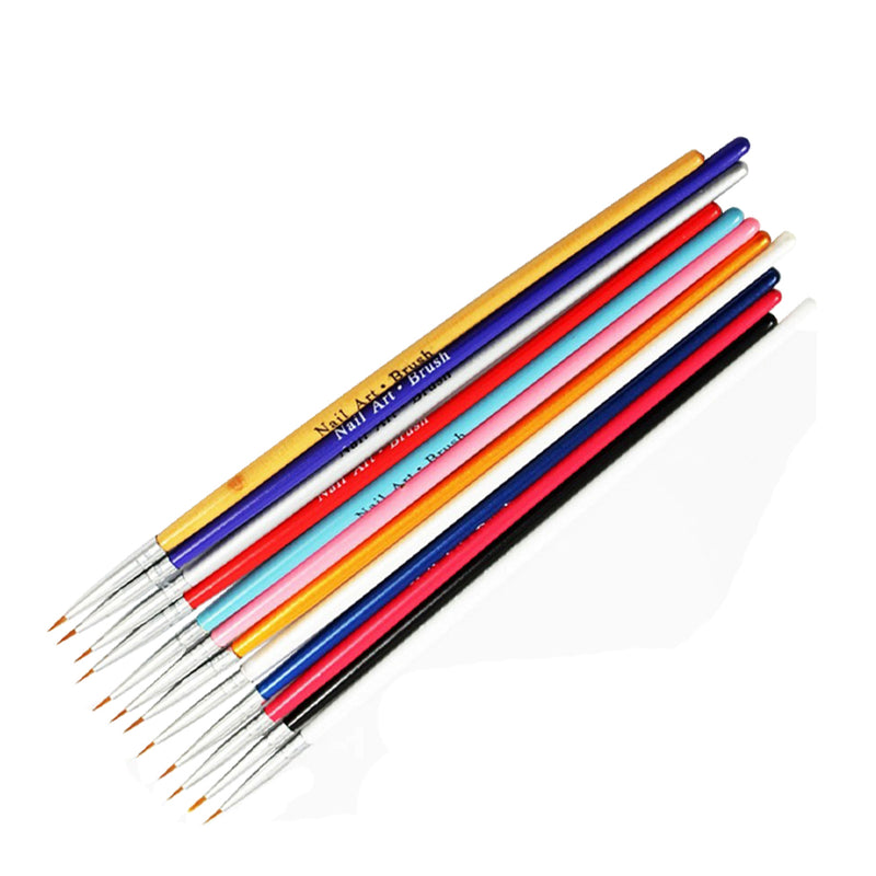 12x Nail Art Design Brush Pen Fine Details Tips Drawing Dotting New