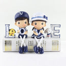 Creative Resin LOVE Navy Family Set Dolls Ornaments Wedding Bedroom Decoration Gifts (Blue)