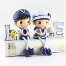 Creative Resin LOVE Navy Family Set Dolls Ornaments Wedding Bedroom Decoration Gifts (Blue)