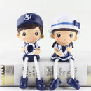Creative Resin LOVE Navy Family Set Dolls Ornaments Wedding Bedroom Decoration Gifts (Blue)