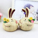 2 PCS Creative Resin Crafts Large Cute Fat Garlic Rabbit Ornaments Home Bar Decoration