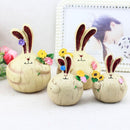 2 PCS Creative Resin Crafts Large Cute Fat Garlic Rabbit Ornaments Home Bar Decoration