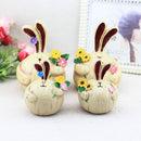2 PCS Creative Resin Crafts Large Cute Fat Garlic Rabbit Ornaments Home Bar Decoration
