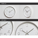 Home Office Room Modern Silent Non Ticking 12 inch Round Decorative Wall Quartz Clock (Silver)