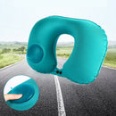 Portable Press Type Automatic Inflating Travel U-shape Neck Pillow (Grey)