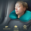 Portable Press Type Automatic Inflating Travel U-shape Neck Pillow (Grey)