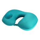 Portable Press Type Automatic Inflating Travel U-shape Neck Pillow (Blue)
