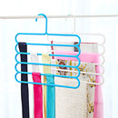 Multi-function 5 Layers Pants Scarf Silk Tie Plastic Clothes Hangers(Blue)