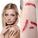 S-165 50 PCS Halloween Terror Wound Realistic Scratches Injury Scar Temporary Tattoo Sticker