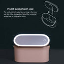 Portable Cosmetic Case Cosmetic Storage Box with Handle & Makeup Mirror & Table Lamp (Pink)