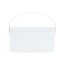 Portable Cosmetic Case Cosmetic Storage Box with Handle & Makeup Mirror & Table Lamp (White)