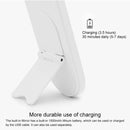 Portable Cosmetic Case Cosmetic Storage Box with Handle & Makeup Mirror & Table Lamp (White)