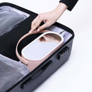 Portable Cosmetic Case Cosmetic Storage Box with Handle & Makeup Mirror & Table Lamp (White)