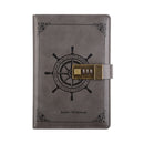 B6 Retro PU Cover Sailor Notebook Diary Book with Password Lock(Grey)