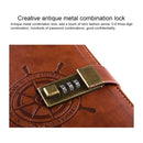 B6 Retro PU Cover Sailor Notebook Diary Book with Password Lock(Grey)