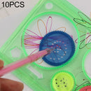 10 PCS Creative Million Flower Ruler Geometric Learning Rules Drawing Tools Fixed Student Painting Set Creative,Random Color Delivery