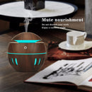 Wood Grain USB Hollowed-out Humidifier Seven Color Aromatherapy Lamp Automatic Alcohol Sprayer with Remote Control(White-3)