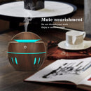 Wood Grain USB Hollowed-out Humidifier Seven Color Aromatherapy Lamp Automatic Alcohol Sprayer with Remote Control(Green)