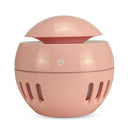 Wood Grain USB Hollowed-out Humidifier Seven Color Aromatherapy Lamp Automatic Alcohol Sprayer with Remote Control(Pink)