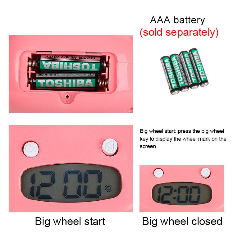 Magic Running Alarm Clock Creative Time Display Screen Alarm Clock(Black)
