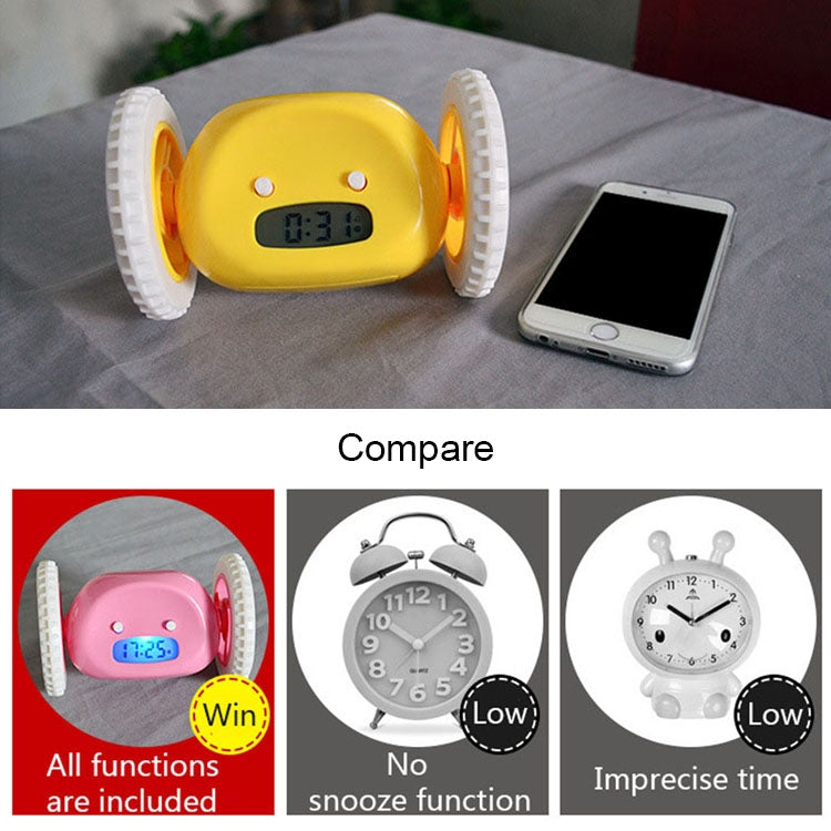 Magic Running Alarm Clock Creative Time Display Screen Alarm Clock(Black)