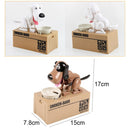Creative Cartoon Edacious Puppy Automatic Money Eating Coin Saving Box, White Dog