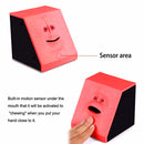 Face Bank Automatic Money Eating Box Coin Saving Box(Red)