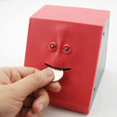 Face Bank Automatic Money Eating Box Coin Saving Box(Red)