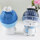2 PCS Resin Crafts Letters Print Rabbit Couple Ornaments Room Desk Art Car Decoration Gift