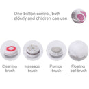 Multi-function Electric Waterproof Bath Cleansing Brush Long-handled Massage Brush, with 4 Brush Heads(Grey)