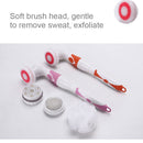 Multi-function Electric Waterproof Bath Cleansing Brush Long-handled Massage Brush, with 4 Brush Heads(Grey)