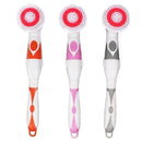 Multi-function Electric Waterproof Bath Cleansing Brush Long-handled Massage Brush, with 4 Brush Heads(Orange)