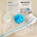 Electronic Waterproof Spin Spa Bath Brush Long-handled Massage Brush, with 5 Brush Heads
