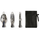 Three-Piece Stainless Steel Foldable Outdoor Cutlery