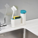 Multifunctional Bathroom Kitchen Sink Tidy Organzier Cosmetics Storage Box + 450ml Liquid Soap Dispenser Hand Wash Body Wash Lotion Shampoo Bottle(Blue)